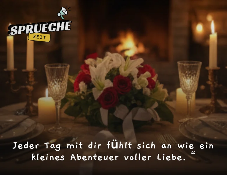 Liebessprüche – Worte, die von Herzen kommen 3 Jeder Tag mit dir fühlt sich an wie ein kleines Abenteuer voller Liebe.“