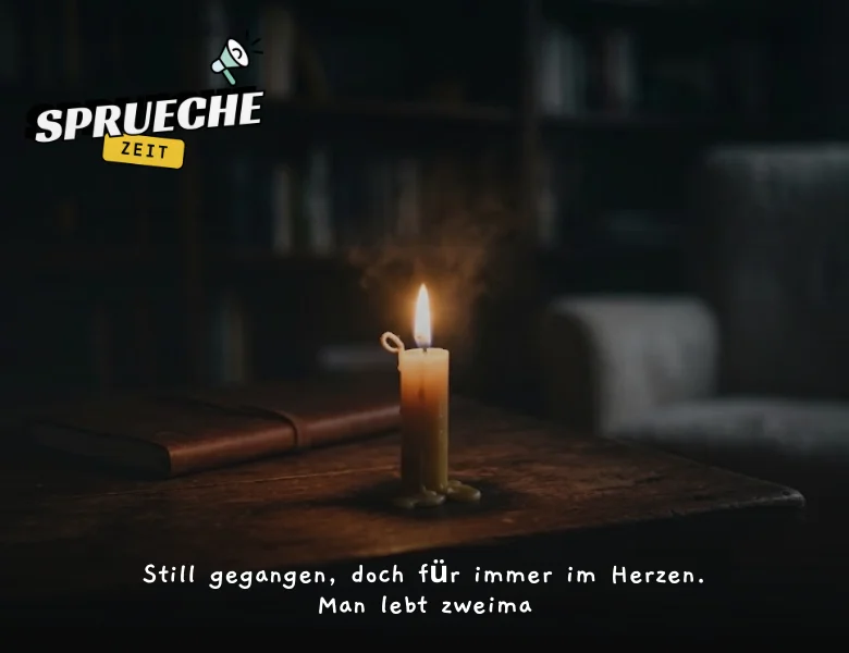 Trauersprüche – Einfühlsame Worte des Mitgefühls und der Erinnerung 4 Still gegangen, doch für immer im Herzen. Man lebt zweima