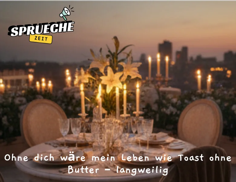 Liebessprüche – Worte, die von Herzen kommen 5 „Ohne dich wäre mein Leben wie Toast ohne Butter – langweilig.“